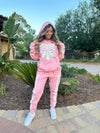 GLOW IN THE DARK SKELETON HOODIE - BABY PINK