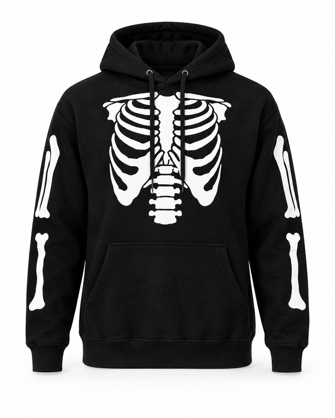 SKELETON GLOW IN THE DARK HOODIE - BLACK