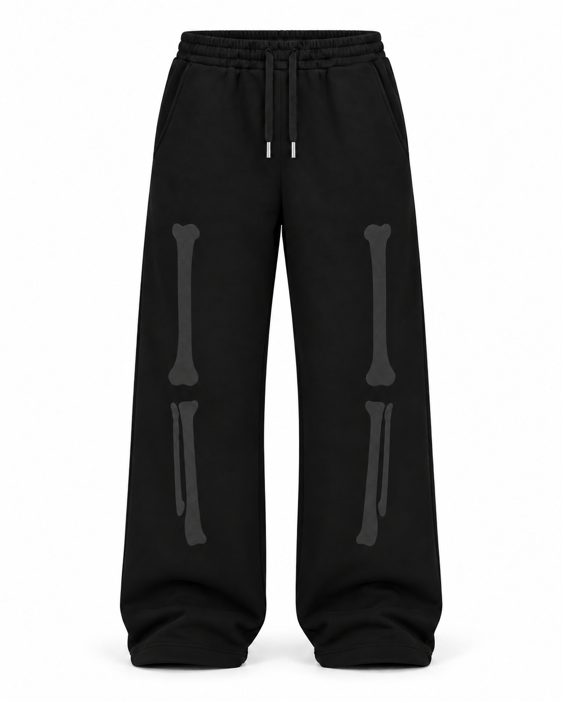 SKELETON BLACK OUT SWEATS - BLACK