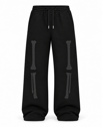 SKELETON BLACK OUT SWEATS - BLACK