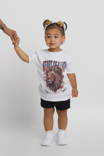 HEART OF A LION KIDS TSHIRT - WHITE