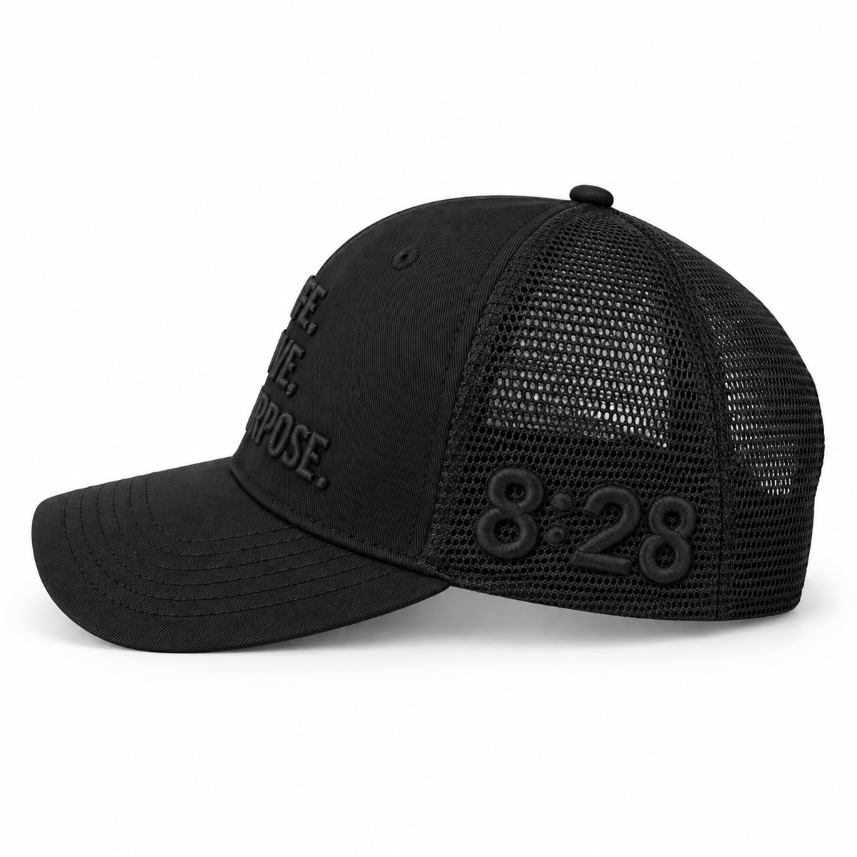 MORE LIFE MORE LOVE MORE PURPOSE TRUCKER HAT